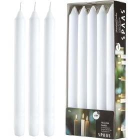 Rambue 9.5" White Candlesticks, Set of 10 White Taper Candles for Home Decoration, Holidays and Weddings, 8 Hour Burn Time