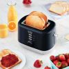 Rise by Dash 2-Slice Toaster: Defrost, Reheat + Auto Shut off, 7 Browning Levels for Bread, English Muffins & More, Black