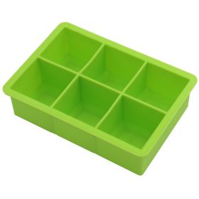 1pc Ice Cube Trays With Lid; Food Grade Silicone 6 Grid Ice Cube Mold; Flexible Easy Release Square Shaped Ice Maker; Kitchen Gadgets (Color: 6 Ice Trays With Lids-Green)